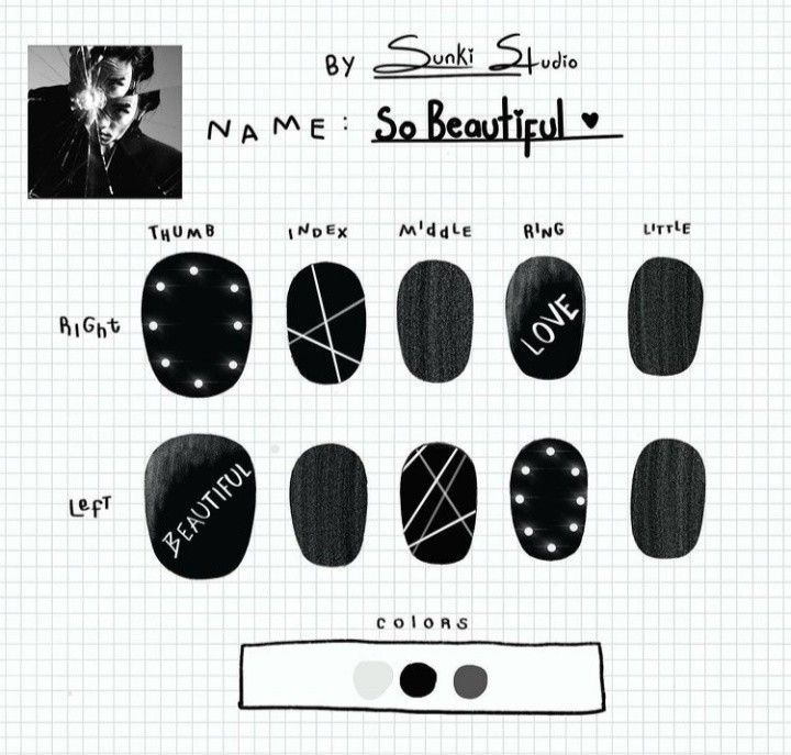 Dpr Ian Nails, Edgy Nail Art, K Pop Nails, Concert Nails, Band Nails, Nails Inspired, Dpr Ian, Cute Simple Nails, Anime Nails