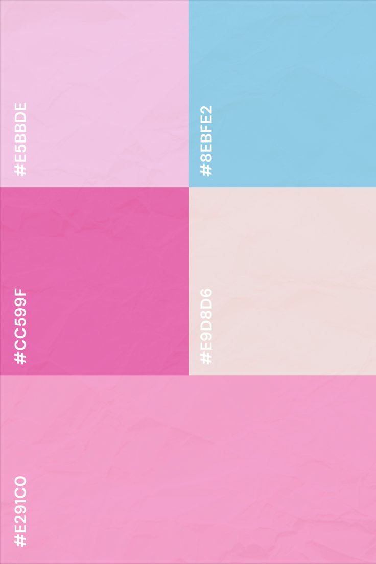 a pink, blue and green poster with words on it