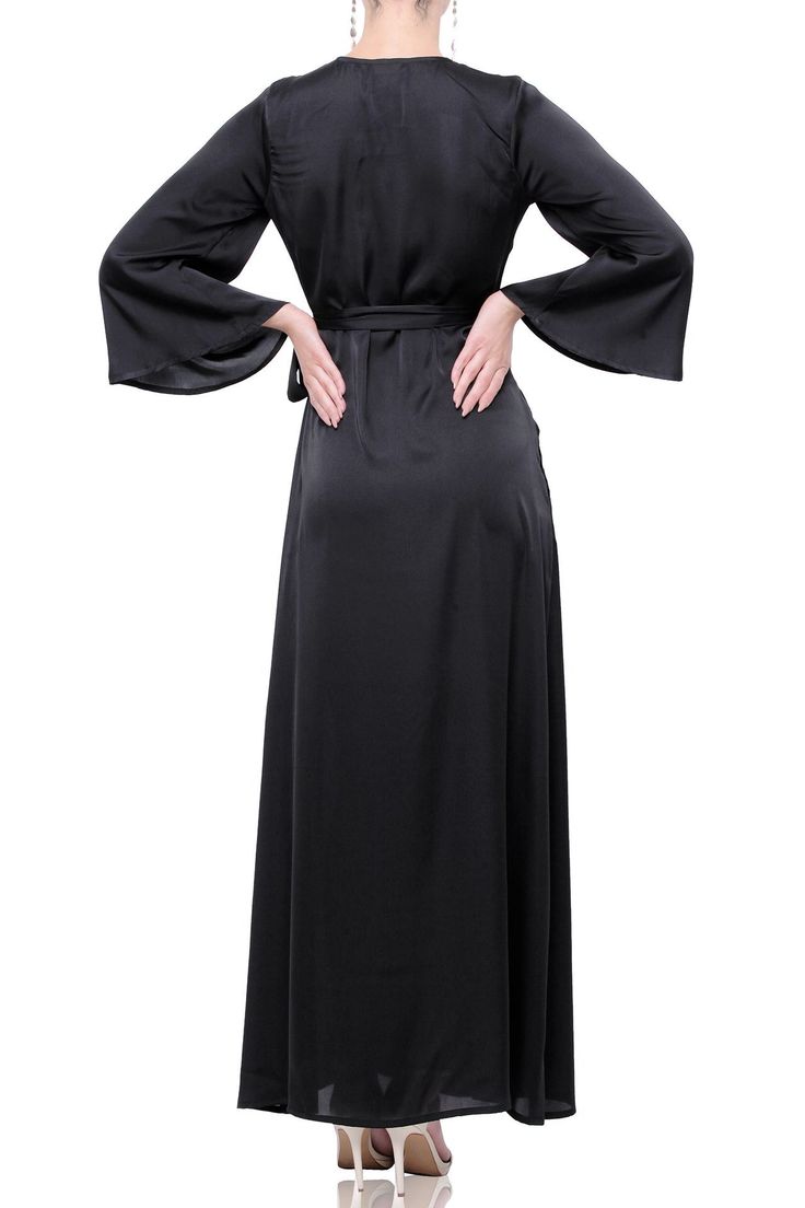 Model stats for sizing: Height: 5’ 8.5” Bust: 32” Waist: 23” Hips: 34” Model is wearing OS (One Size fits most) Product Detail: - Front wrap with self-tie closure- Allover print- Long Sleeve Fiber Content: Silk SatinCare: Dry Clean or Gentle hand wash only Formal Wrap Dress, Wrap Dress Long, Wrap Dress Long Sleeve, Long Wrap Dress, Silk Wrap Dresses, Long Sleeve Wrap Dress, Satin Long Sleeve, Printed Wrap Dresses, Silk Wrap