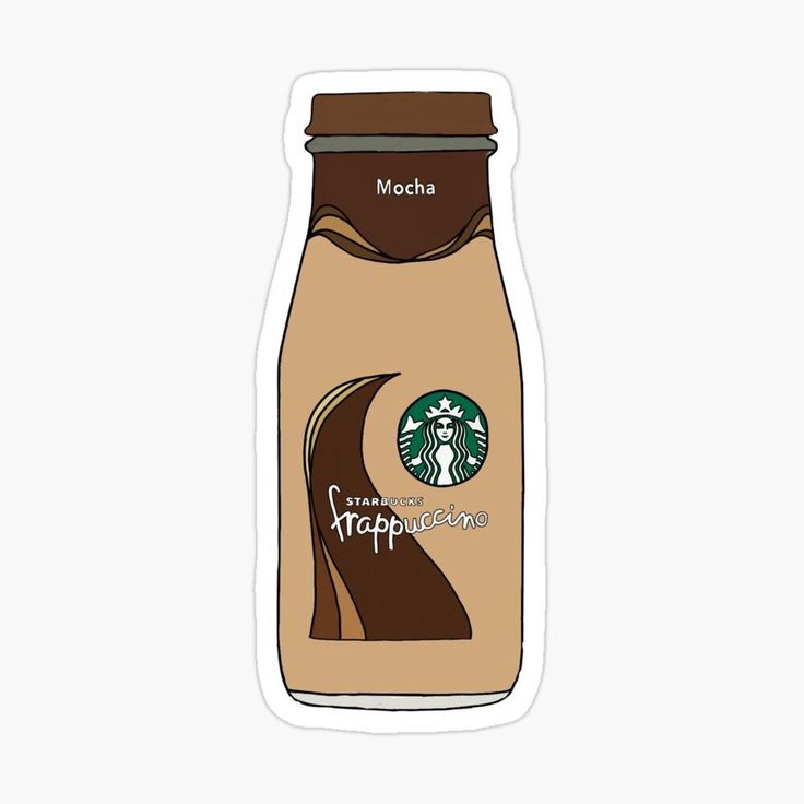 a starbucks coffee bottle sticker on a white background