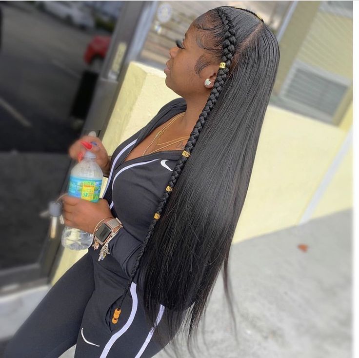 Feed in French braid with sew in leave out Track Hairstyles, Twisted Hair, Sew In Hairstyles, Girls Hairstyles Braids, Hair Laid, African Braids Hairstyles, Sew In, Box Braids Hairstyles, Braids For Black Hair