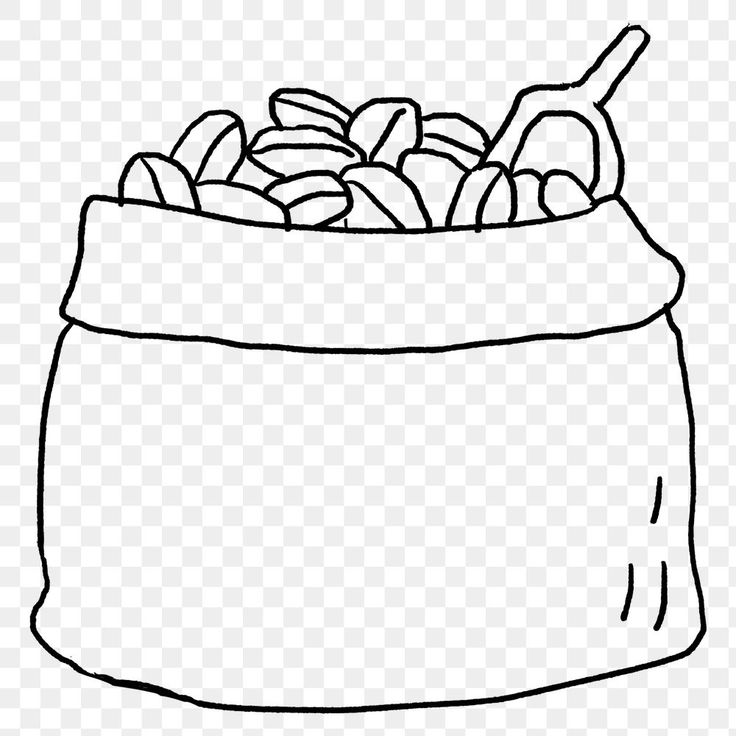 a bag filled with lots of food clipart