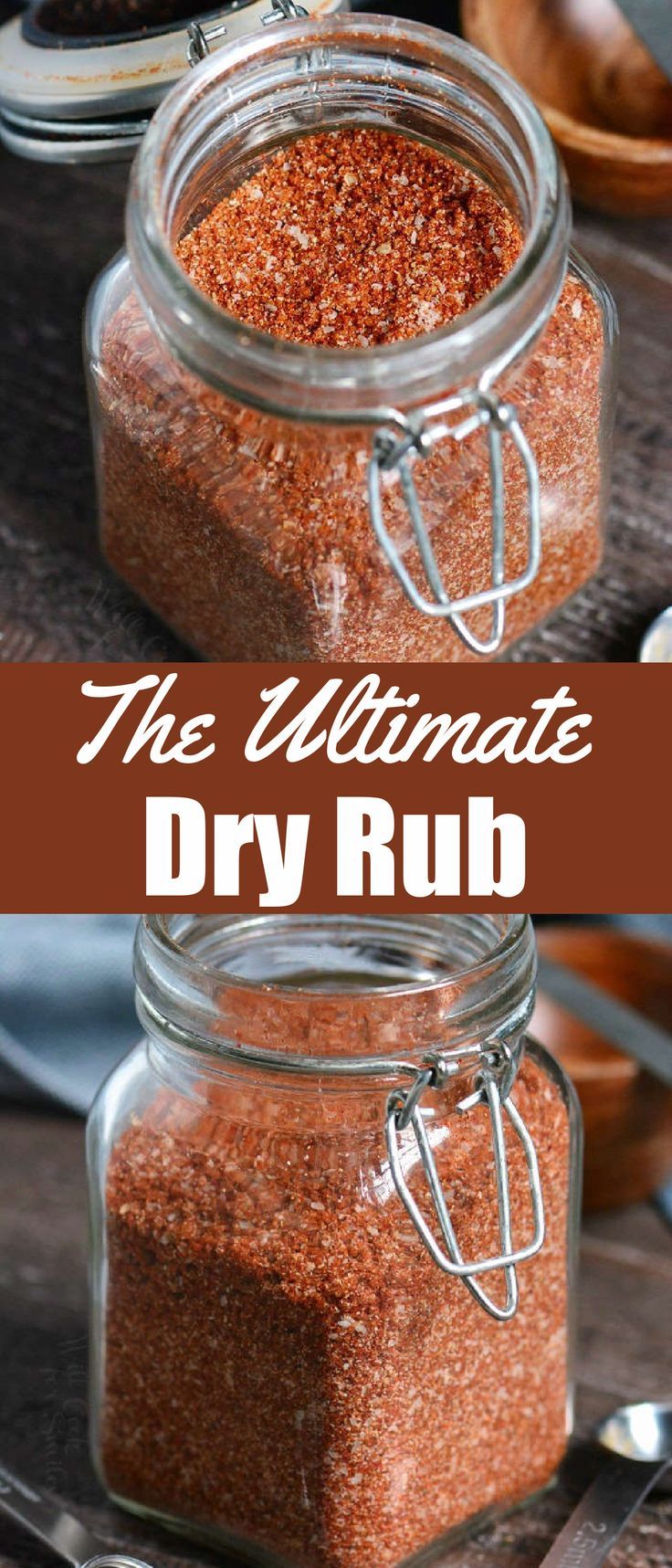 the ultimate dry rub recipe in a glass jar