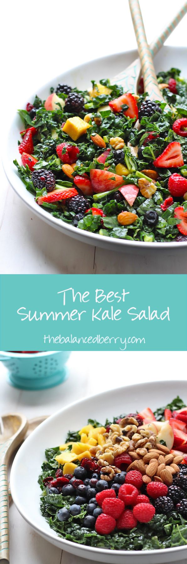 the best summer kale salad is made with fresh greens and berries