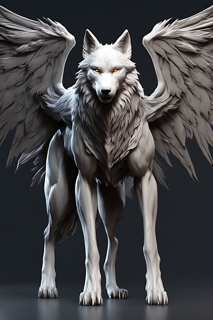 Flying gray wolf with wings. Wolfbird Fantasy Wolf With Wings, Wolf With Dragon Wings, Flying Wolf, Wolf With Wings, Magical Rings, Winged Wolf, Wolf Goddess, Fantasy Dragon Art, Witchy Spells