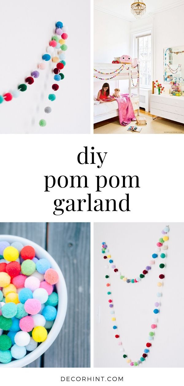 the diy pom - pom garland is so cute and easy to make