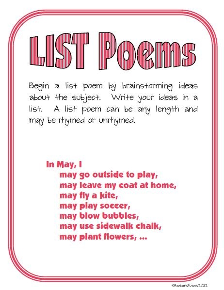 a poem written in pink and white with the words list poams on it's side