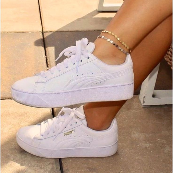 Puma Sneakers Never Worn Outside. Only Tried Them On Several Times. Size 10 Woman’s No Box Sorry Coin Anklet, Anklet Gold, Sneaker Outfits, Idea Birthday, Dr Shoes, White Tennis Shoes, Silver Anklet, Gold Anklet, Birthday Idea