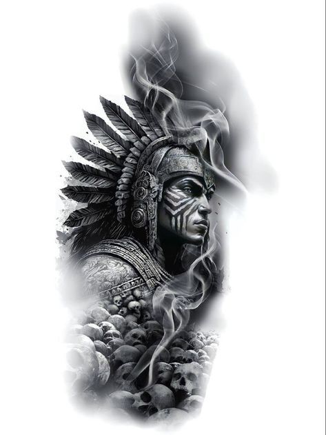 Warrior Design Tattoo, Taino Warrior Tattoo, Native Warrior Tattoo, Native American Art Tattoo, Mayan Warrior Tattoo, Indian Warrior Tattoo, African Warrior Tattoos, Native Indian Tattoos, Tattoo Indian