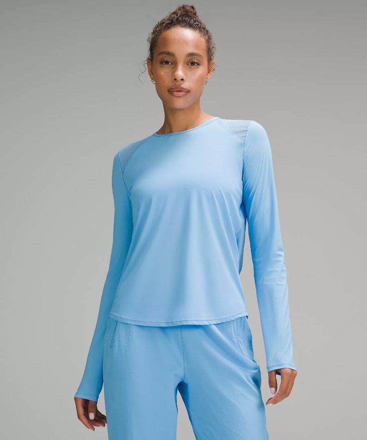 Sculpt Long Sleeve Shirt | Women's Long Sleeve Shirts | lululemon Casual Lululemon Summer T-shirt, Lululemon Casual Summer T-shirt, Lululemon Stretch Tops For Spring, Spring Stretch Lululemon Tops, Casual Stretch Tops By Lululemon, Spring Stretch Top By Lululemon, Casual Lululemon Tops For Spring, Fitted Lululemon Casual T-shirt, Lululemon Relaxed Fit Casual Tops