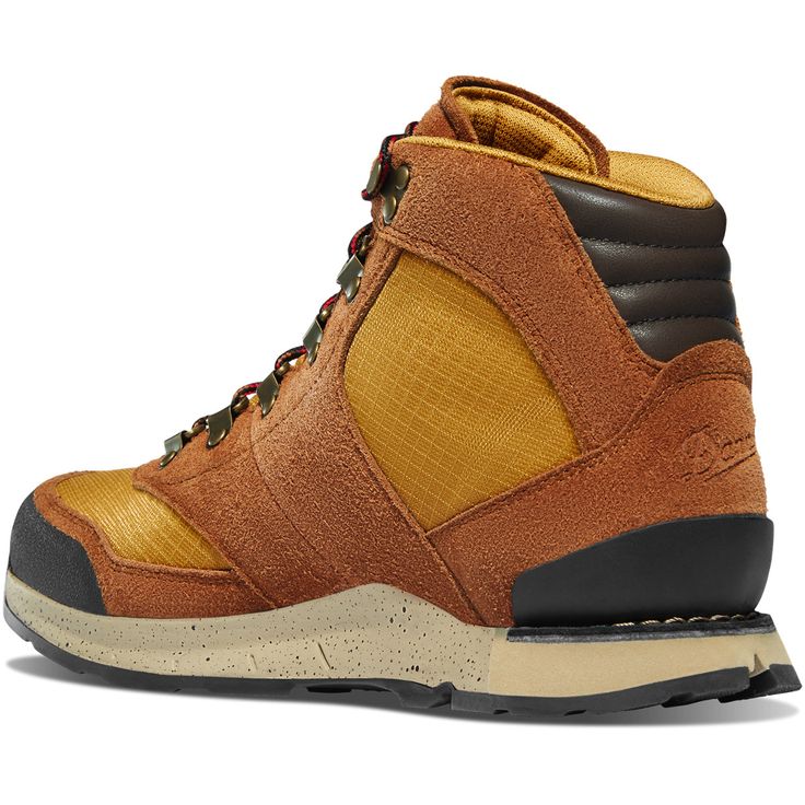 Modern Hikers with a Retro Heart. In the late '80s, hiking boots stepped off the trail and became fashionable as well as functional. The Free Spirit combines a retro look inspired by that era with modern tech for a hiker you can pair with a daypack or your favorite pair of jeans. It features a dual-density midsole that's firmer around the edges for stability and softer in the middle for targeted traction. A GORE-TEX liner defends against deep puddles and sudden downpours. Triangle lugs on the ou Sporty Leather Boots For Adventure, High-top Outdoor Sneakers With Reinforced Heel, Outdoor Lace-up Sneakers With Reinforced Heel, Brown Cushioned Hiking Boots For Adventure, Casual Hiking Boots With Reinforced Heel, Outdoor High-top Sneakers With Reinforced Heel, Casual Adventure Boots With Cushioned Footbed, Leather Boots With Rubber Heel Cap For Outdoor Activities, High-top Work Boots With Reinforced Heel For Outdoor Activities