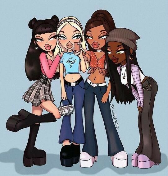 Dziewczyny Animated Movie Characters, Black Bratz Doll, Bratz Doll Outfits, Brat Doll, Bratz Girls, Bratz Inspired Outfits, Doll Aesthetic, Friend Cartoon, Online Quiz