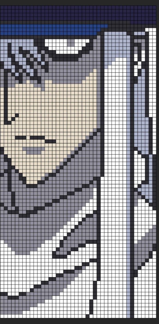 an image of a baseball player in the middle of a cross stitch pattern that looks like he is ready to bat