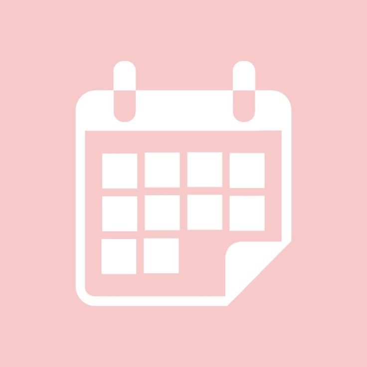 a white calendar icon on a pink background