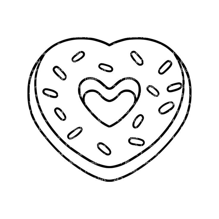 a heart shaped doughnut with sprinkles on it