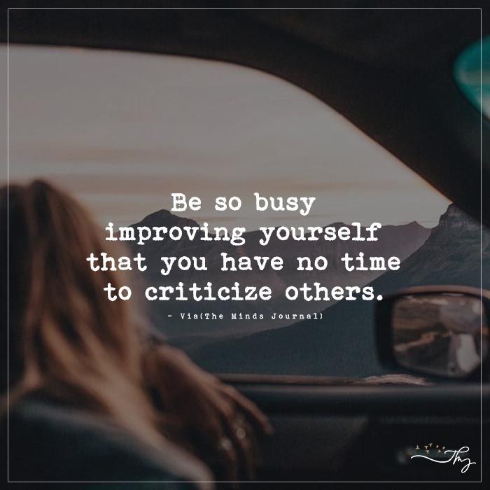 a woman sitting in the back seat of a car with a quote on it that reads, be so busy imppoing yourself that you have no time to critic others