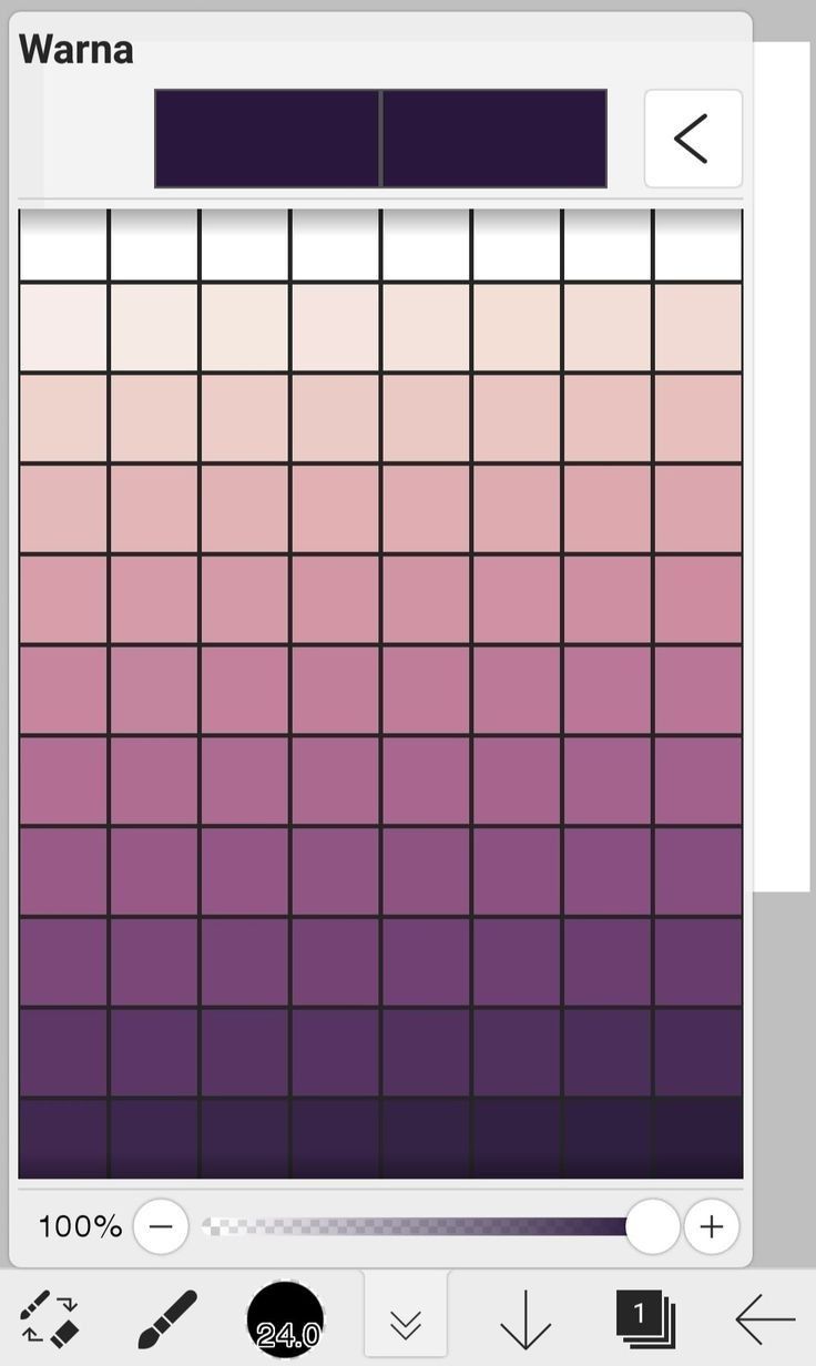 the color picker on an iphone screen shows different shades of pink, purple and green