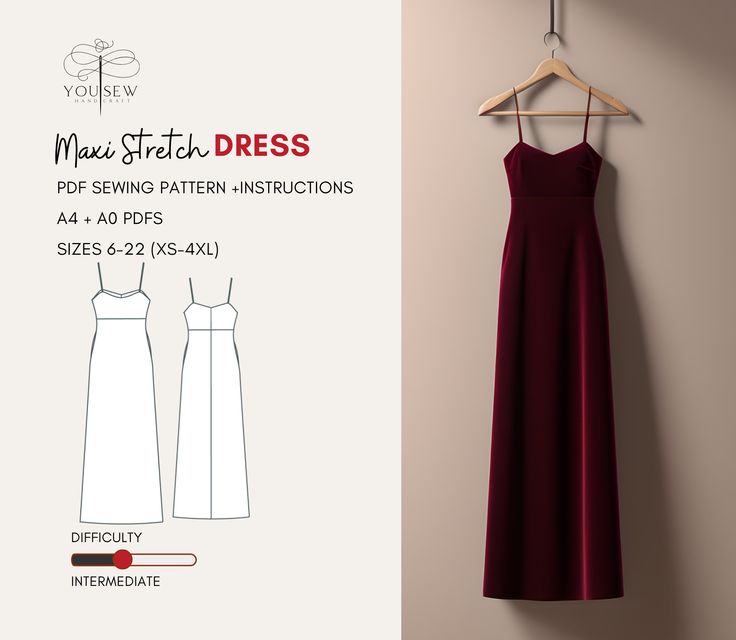 the sewing pattern for this dress is easy to sew, and has an adjustable neckline