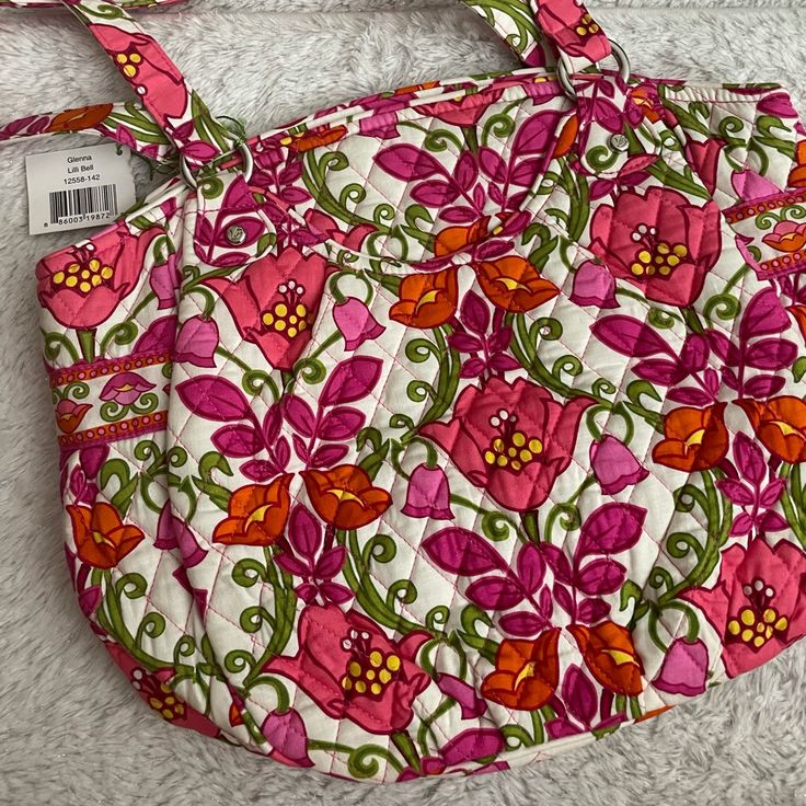 New With Tags, 100% Authentic. Print: Lilli Bell Feminine Travel Bags For Spring, Pink Feminine Bags For Spring, Feminine Bags For Spring Vacation, Feminine Pink Bags For Spring, Feminine Pink Spring Bags, Spring Pink Bags With Handles, Pink Spring Bag With Removable Pouch, Spring Pink Bag With Removable Pouch, Pink Shoulder Bag For Spring Travel