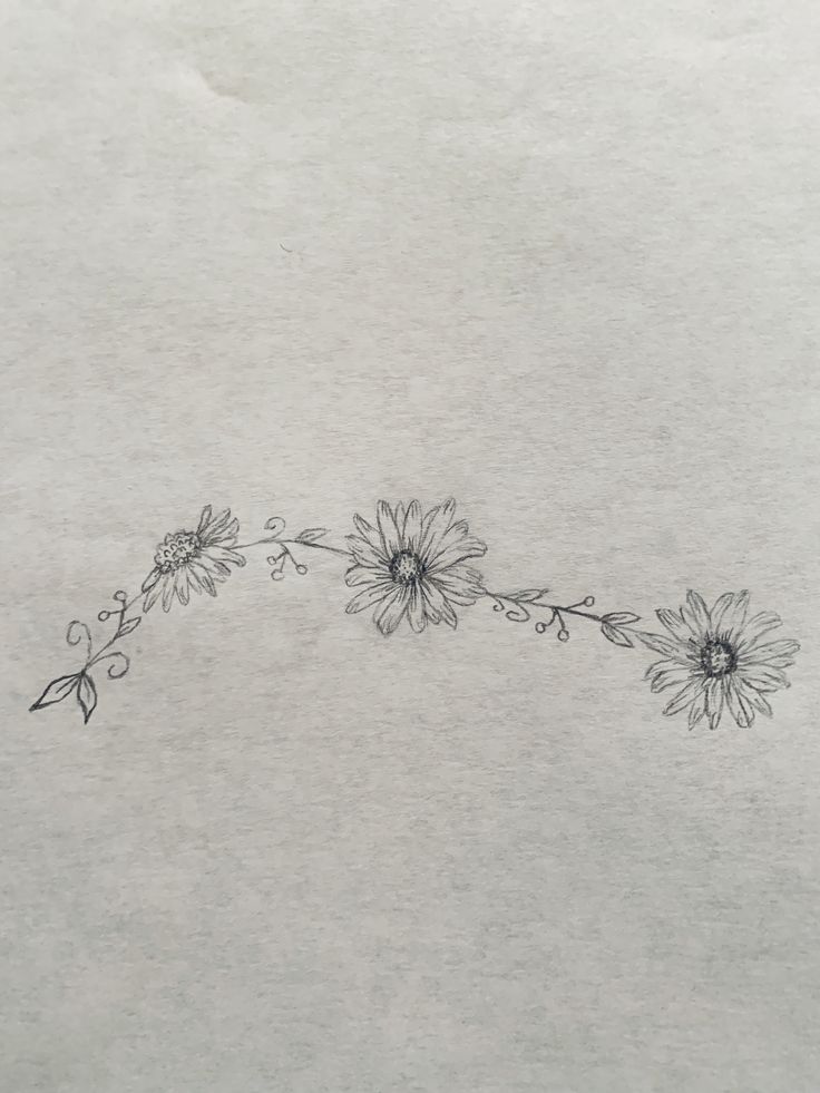 a drawing of some flowers on a piece of paper