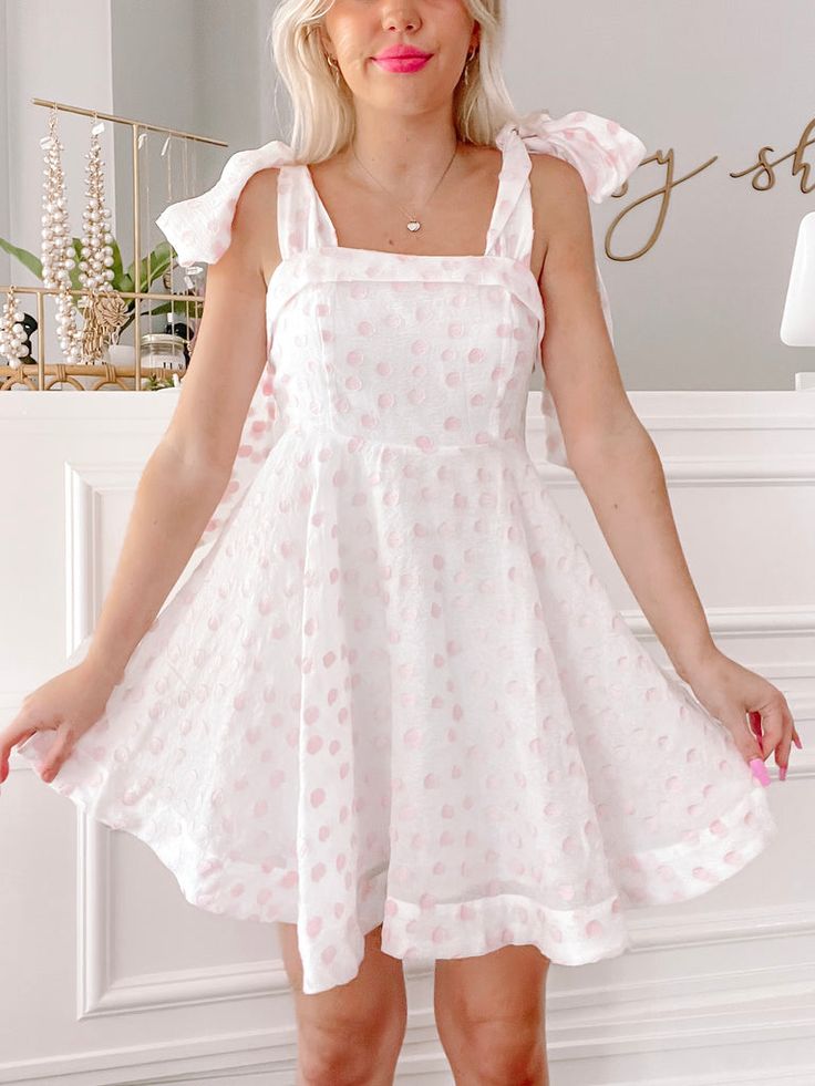 Pink Polka Dot Organza Girls Who Twirl Dress | Sassy Shortcake Valentine Dance, Style Salopette, Poka Dot Dress, Preppy Birthday, Sassy Shortcake, Preppy Blogs, Dream Birthday, Wedding Wardrobe, Babydoll Dresses