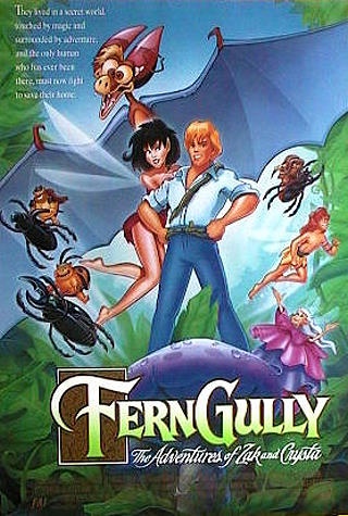 the movie poster for fern gully and the adventures of tintinton's little giant