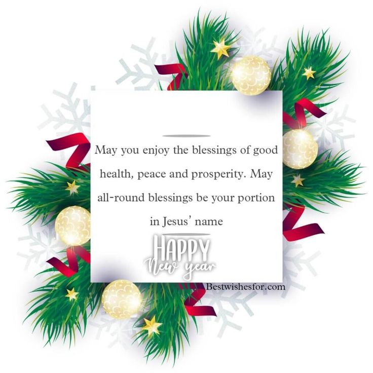 a christmas card with pine branches and ornaments