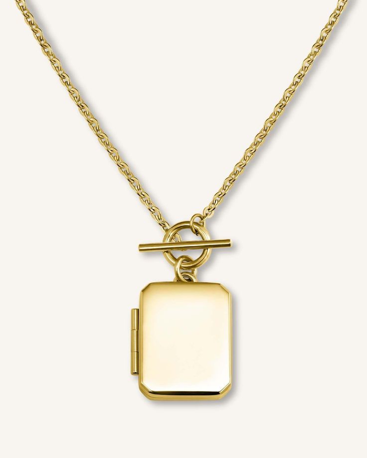 Order The Octagon Locket necklace at Rosefield today ✓ Free shipping from $60 ✓ Worldwide delivery ✓ 1 year warranty Gold Drop Necklace, Engraved Locket, Twisted Bangle, Coin Bracelet, Coin Earrings, Meaningful Jewelry, Initial Ring, Coin Necklace, Color Dorado