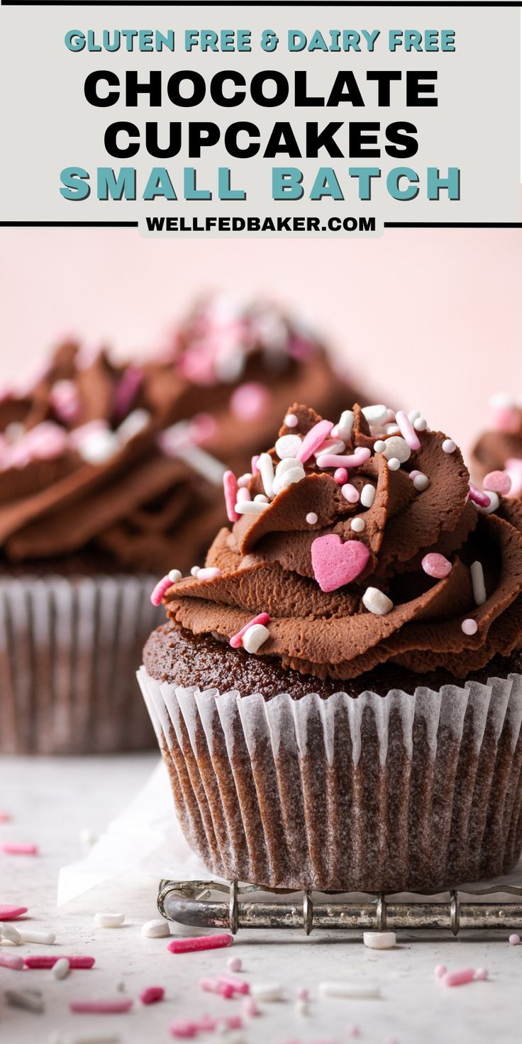 cupcakes with chocolate frosting and sprinkles on top