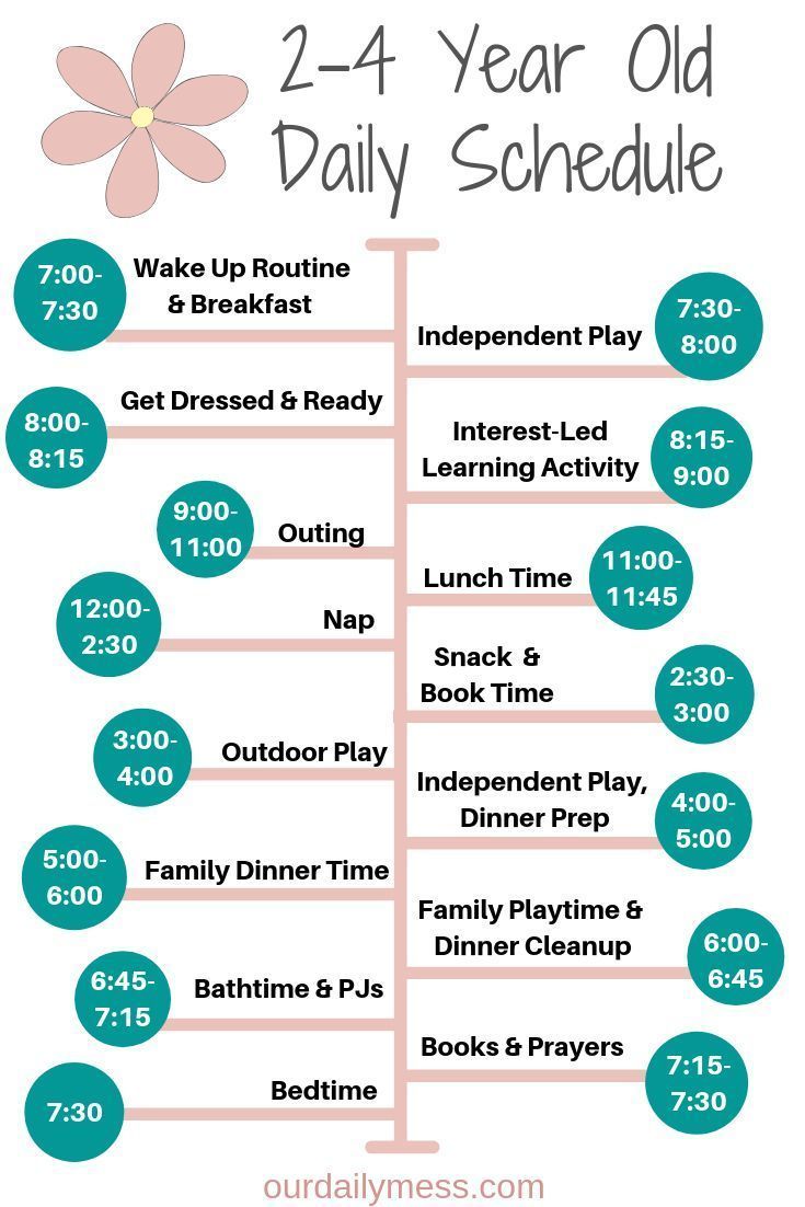 the two - year old daily schedule for each child's play area is shown