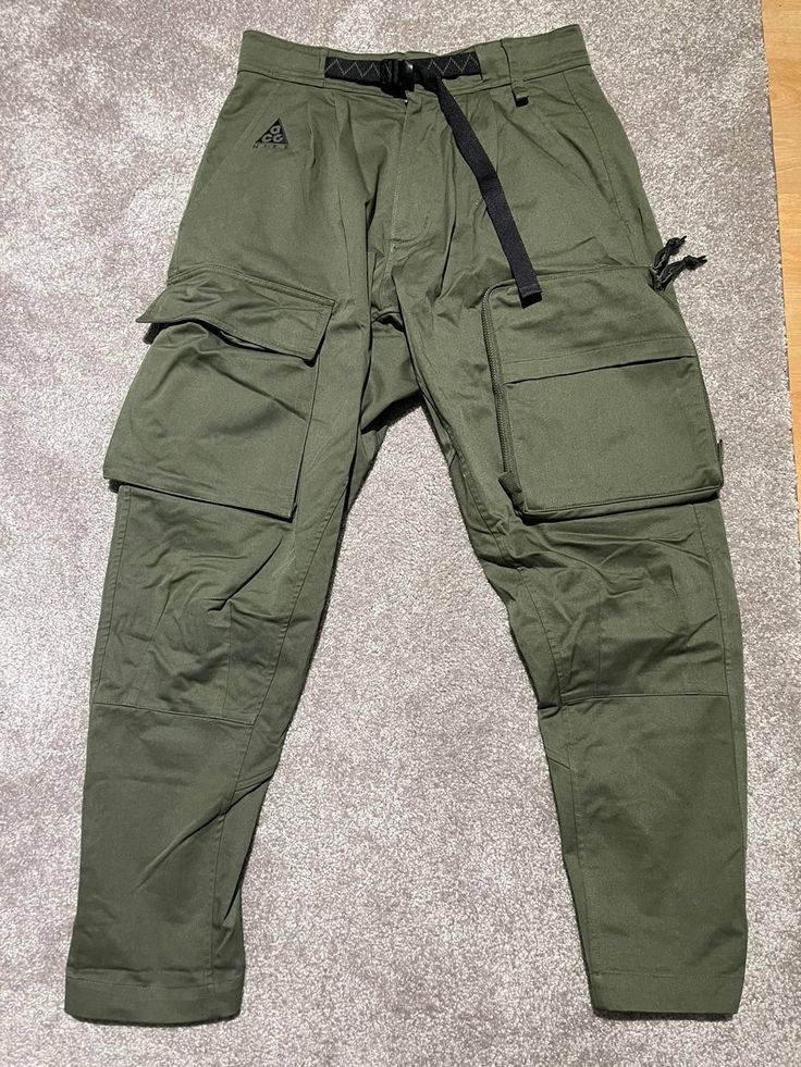 Olive Cargo Pants, Olive Green Cargo Pants Outfit, Nike Acg Cargo Pants, Olive Military Pants With Cargo Pockets, Olive Military Cargo Pants With Side Pockets, Military Streetwear Cargo Pants With Side Pockets, Nike Acg Air Mowabb, Green Cargo Pants Outfit, Olive Green Cargo Pants