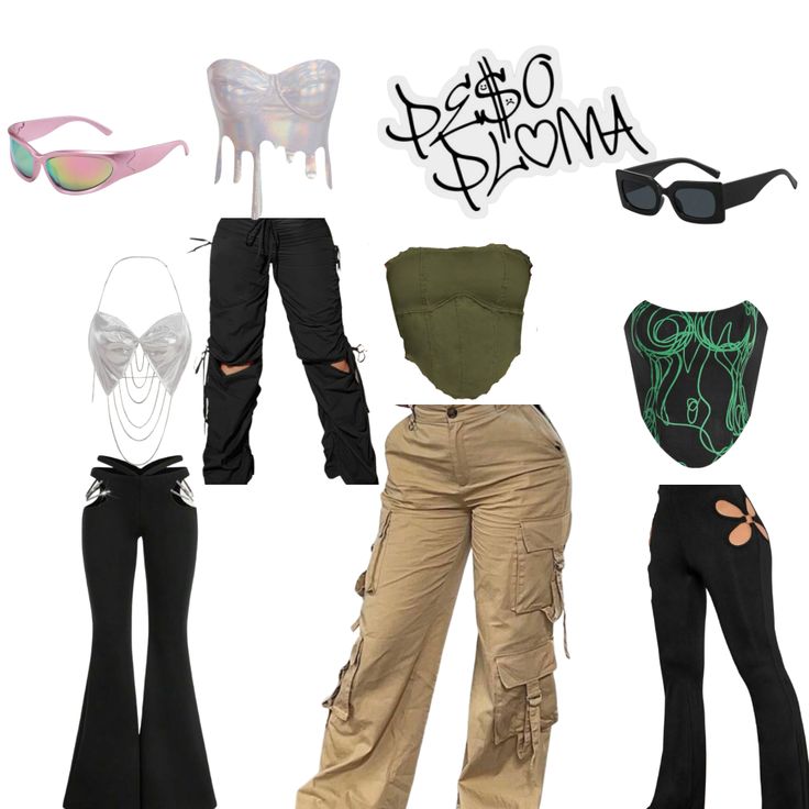 Junior H Concert Outfit Ideas, Dannylux Concert Outfits, Street Wear Concert Outfit, Junior H Outfit Concert, Outfit Ideas For Peso Pluma Concert, Karol G Cargo Pants Outfit, Ivan Cornejo Concert Outfit Ideas, Bad Bunny Aesthetic Outfits, Concert Cargo Pants