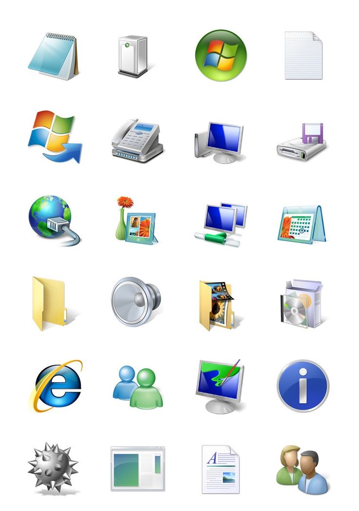 a bunch of different types of icons on a white background