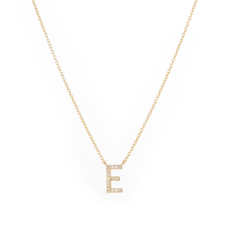 This chic heirloom necklace can be customized with your choice of a diamond block letter pavé initial on a timeless cable chain. Beautiful on it's own or a perfect layering piece.DIAMONDS Approximately .05 - .08 ctw depending on the initial, round 1mm, G/H, SIMETAL Solid 14k Gold or Sterling SilverLENGTH Adjustable 16-17-18"LETTER 1 total capital letter, .3" Everyday Diamond Initial Necklace, Elegant Diamond Initial Necklace With Cable Chain, Everyday Initial Necklace With Diamond Accents, Fine Jewelry Initial Pendant Necklace With Cable Chain, Fine Jewelry Initial Necklace With Cable Chain, Everyday Diamond Initials Necklace, Diamond Initial Pendant Necklace On Cable Chain, Everyday Diamond Necklace With Initial Pendant, Personalized Diamond Initial Necklace For Everyday