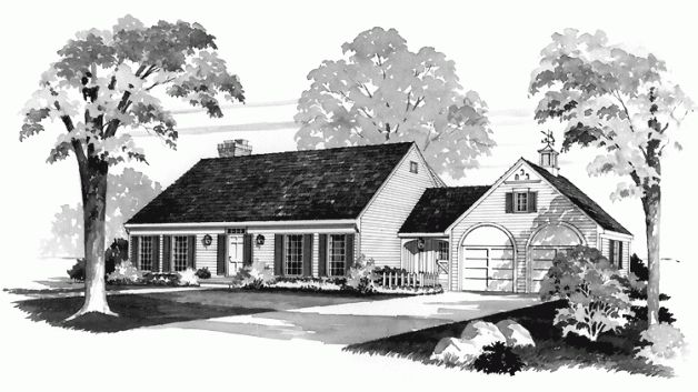 this is an artist's rendering of the country house plans for ranch style homes