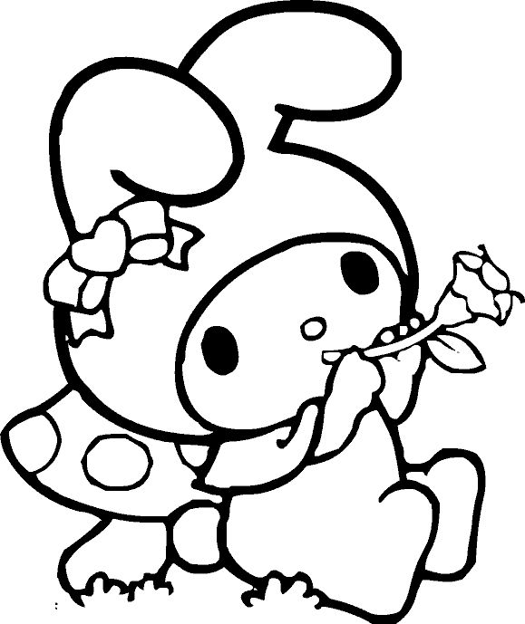 a cartoon character with the number five on it's face and holding a flower