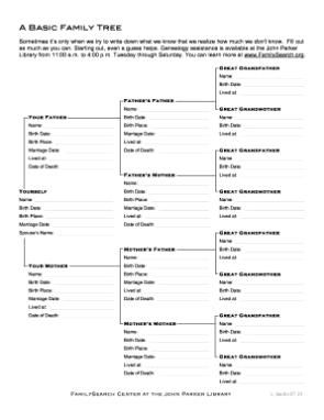 the basic family tree is shown in black and white