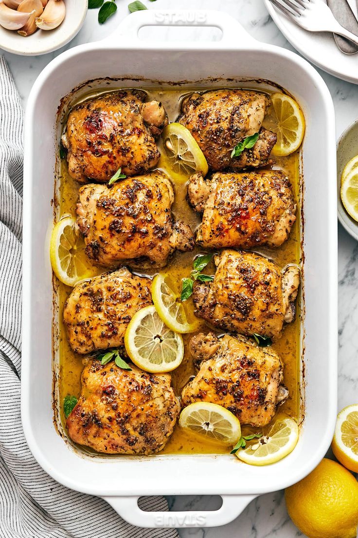 Mediterranean Plates, Crisp Chicken, Lamb Koftas, Herb Marinade, Greek Chicken Recipes, Greek Lemon Chicken, Lemon Chicken Recipe, Lemon Herb, Baked Chicken Thighs