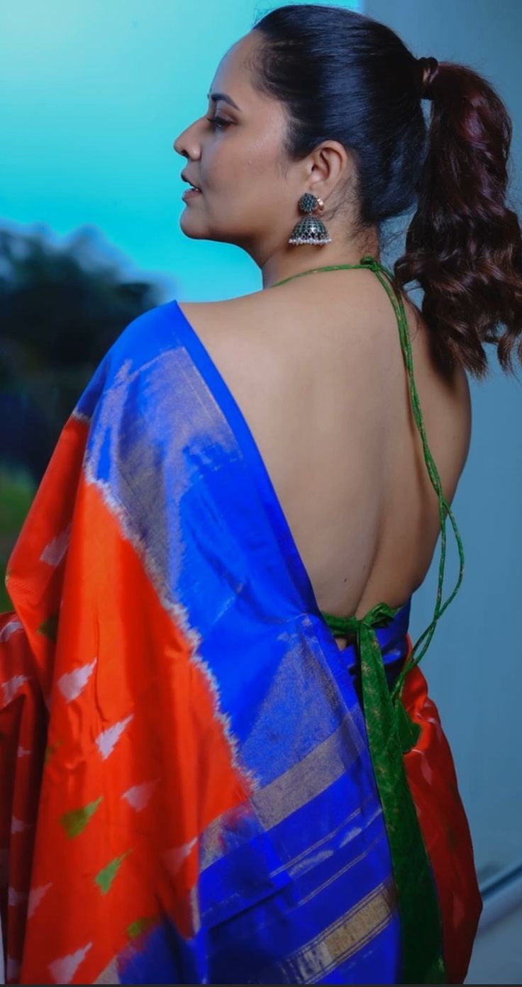 Anasuya Bharadwaj Saree, Anusuya Bhardwaj, Swetha Menon, Anasuya Bharadwaj, Backless Blouse Designs, Backless Blouse, Face Images, Sonam Kapoor, Bollywood Girls