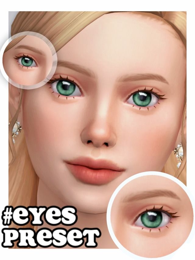 an animated image of a woman's face with blue eyes