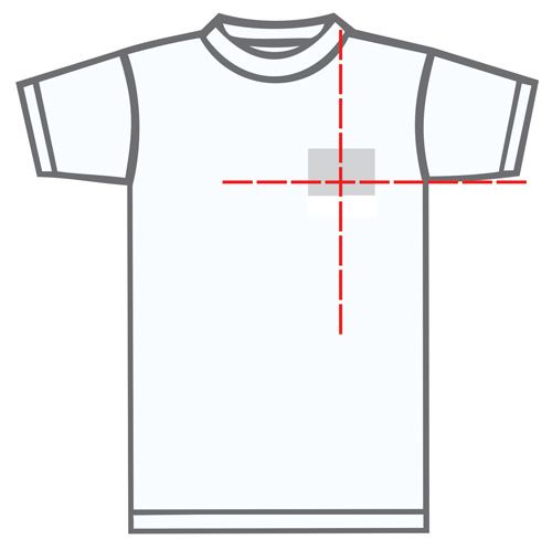 a white t - shirt with a red cross on the front and back side,