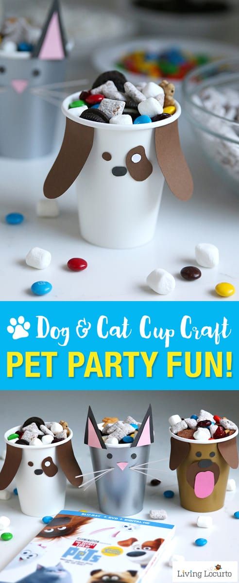 Pet Party Ideas, Dog Themed Birthday Party, Paper Cup Crafts, Pets Movie, Cat Paper, Cat Cup, Pet Party, Puppy Birthday Parties, Cat Birthday Party