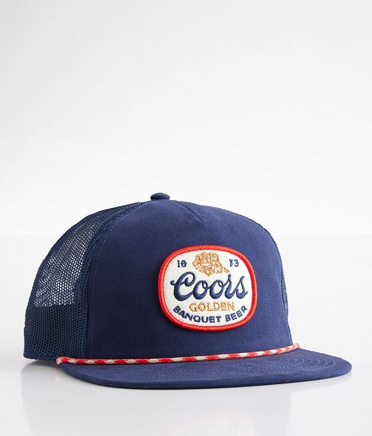 American Needle Coors Banquet Trucker Hat - Blue , Men's Navy Embroidered patch snapback hat One size fits most. Shell: 100% Cotton. Contrast: 100% Polyester. Apparel & Accessories > Clothing Accessories > Hats Navy Hat With Embroidered Logo And Flat Brim, Navy Flat Brim Hat With Embroidered Logo, Navy Curved Bill Hat With Logo Patch, Blue Flat Brim Baseball Cap With Logo Patch, Blue Baseball Cap With Logo Patch And Flat Brim, Blue Snapback Hat With Logo For Baseball Season, Navy Flat Bill Hat For Baseball Season, Blue Cotton Trucker Snapback Hat, Navy Snapback Hat With Flat Brim