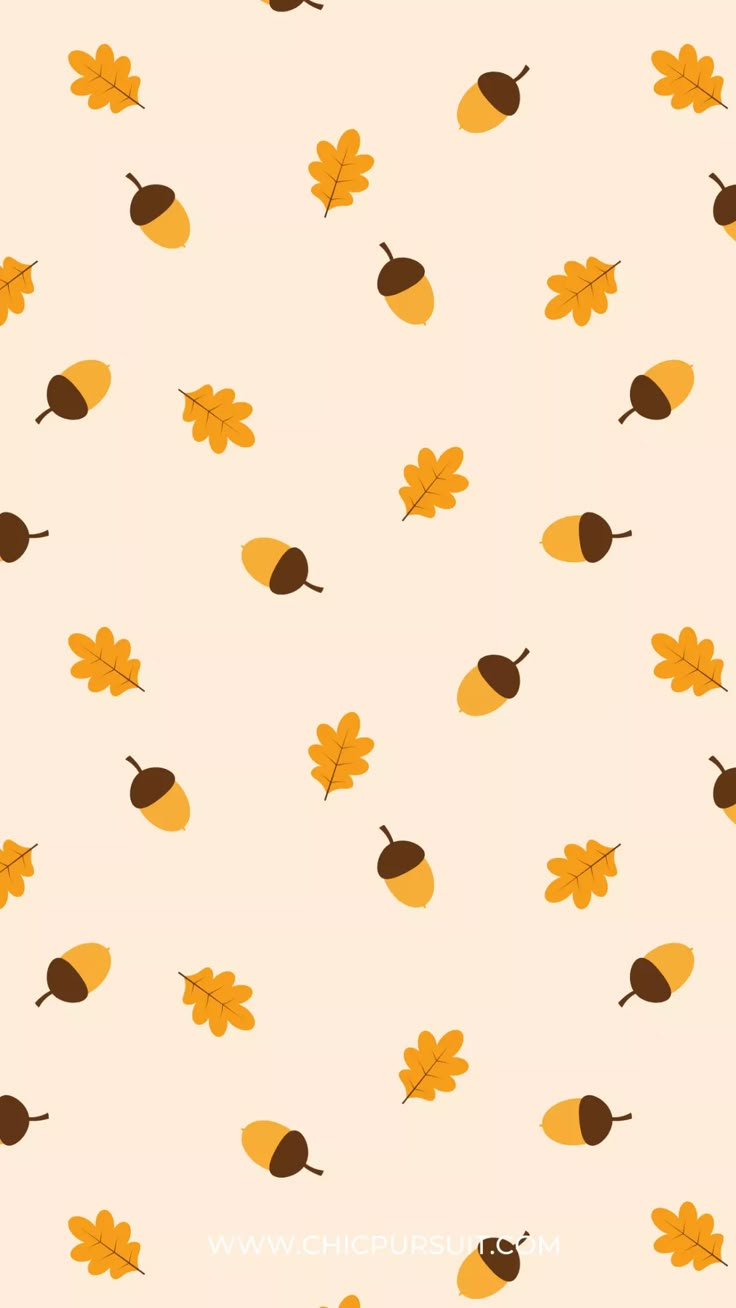 an autumn pattern with leaves and acorns