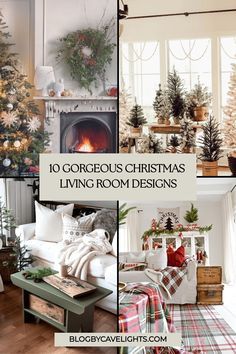 christmas living room designs with trees and decorations