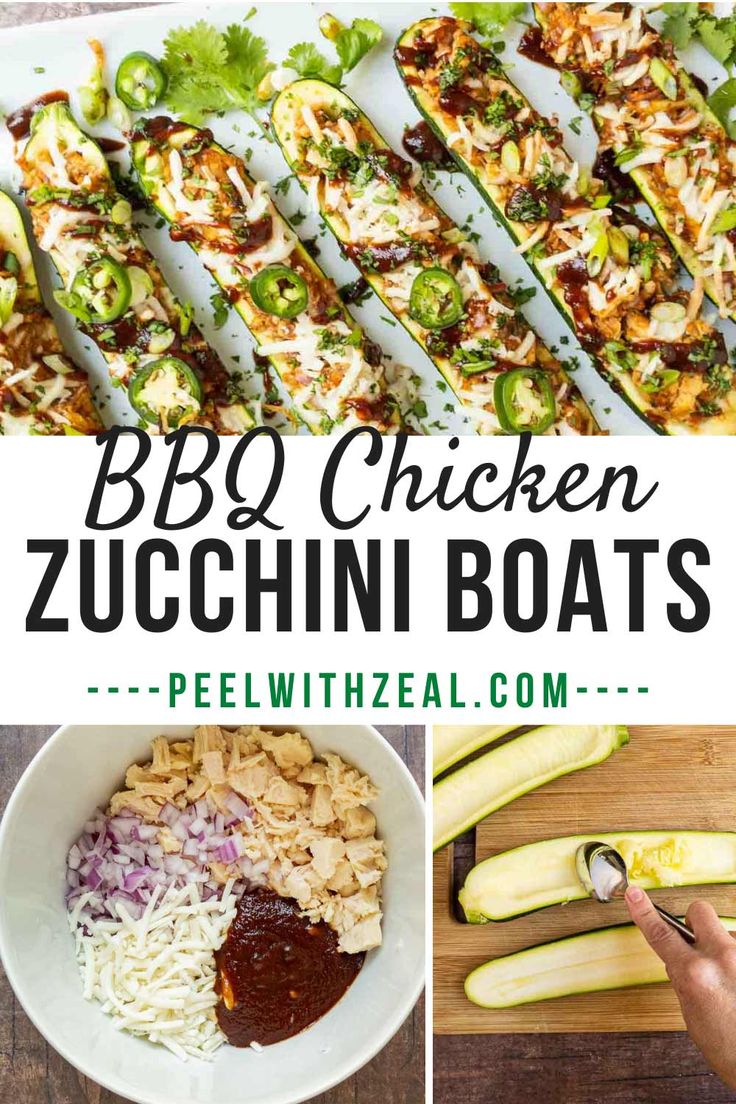 bbq chicken zucchini boats are the perfect appetizer for any party