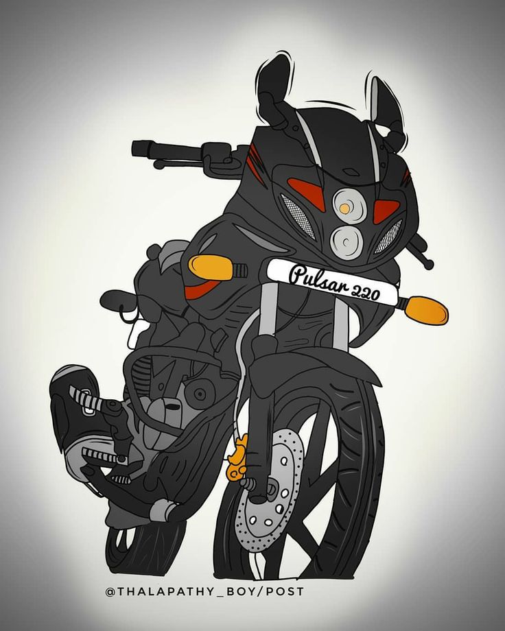 a drawing of a motorcycle on a gray background