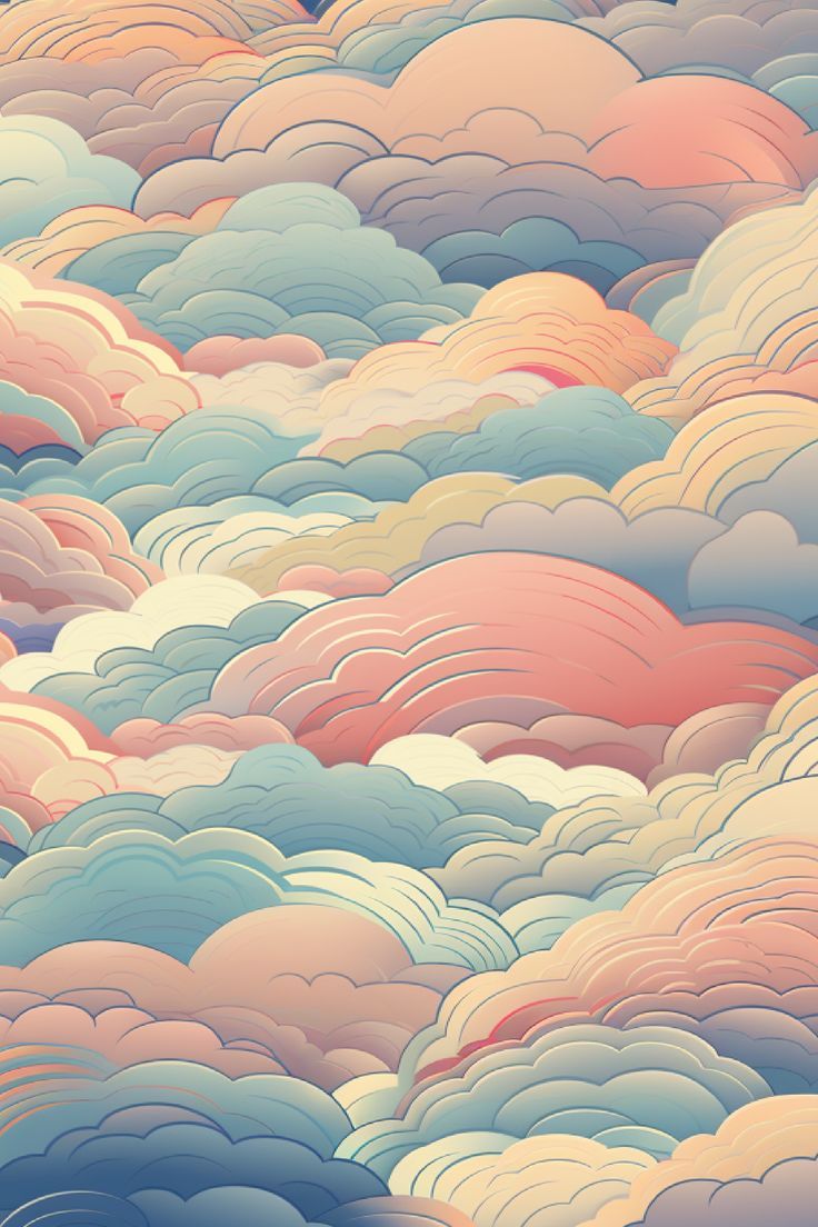 the sky is filled with many different colored clouds