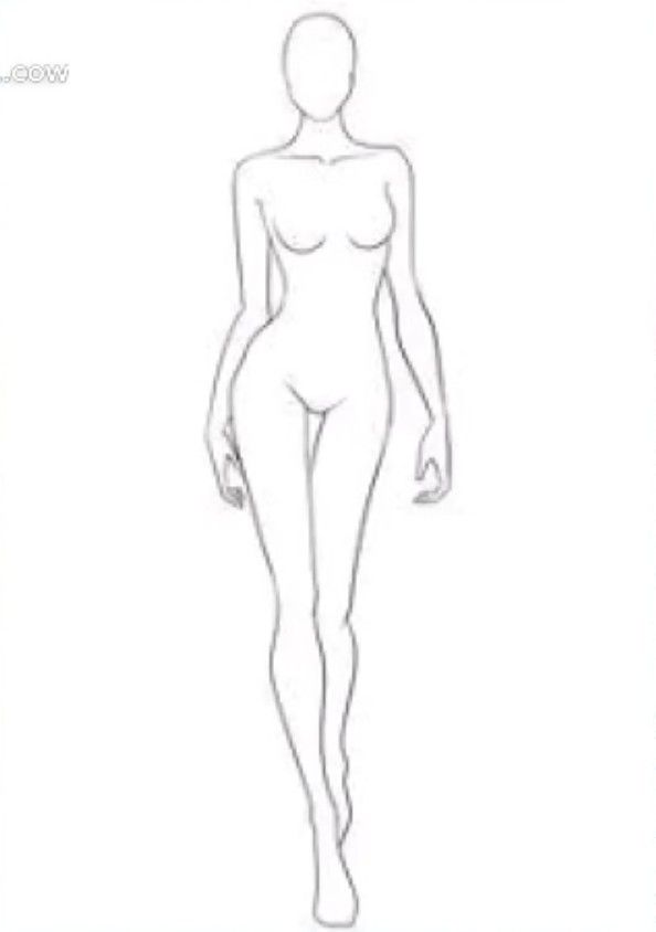 a drawing of a woman's body and head in the shape of a mannequin