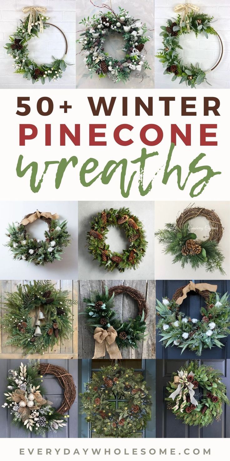 pinecone wreaths are the perfect way to decorate your front door